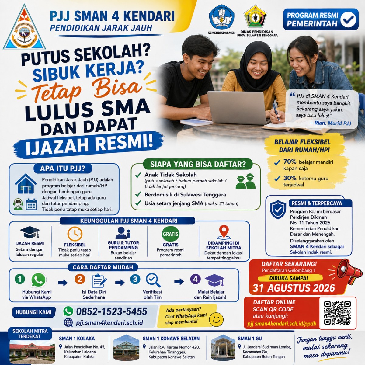 Yuk Daftar!!!  PJJ di SMAN 4 Kendari